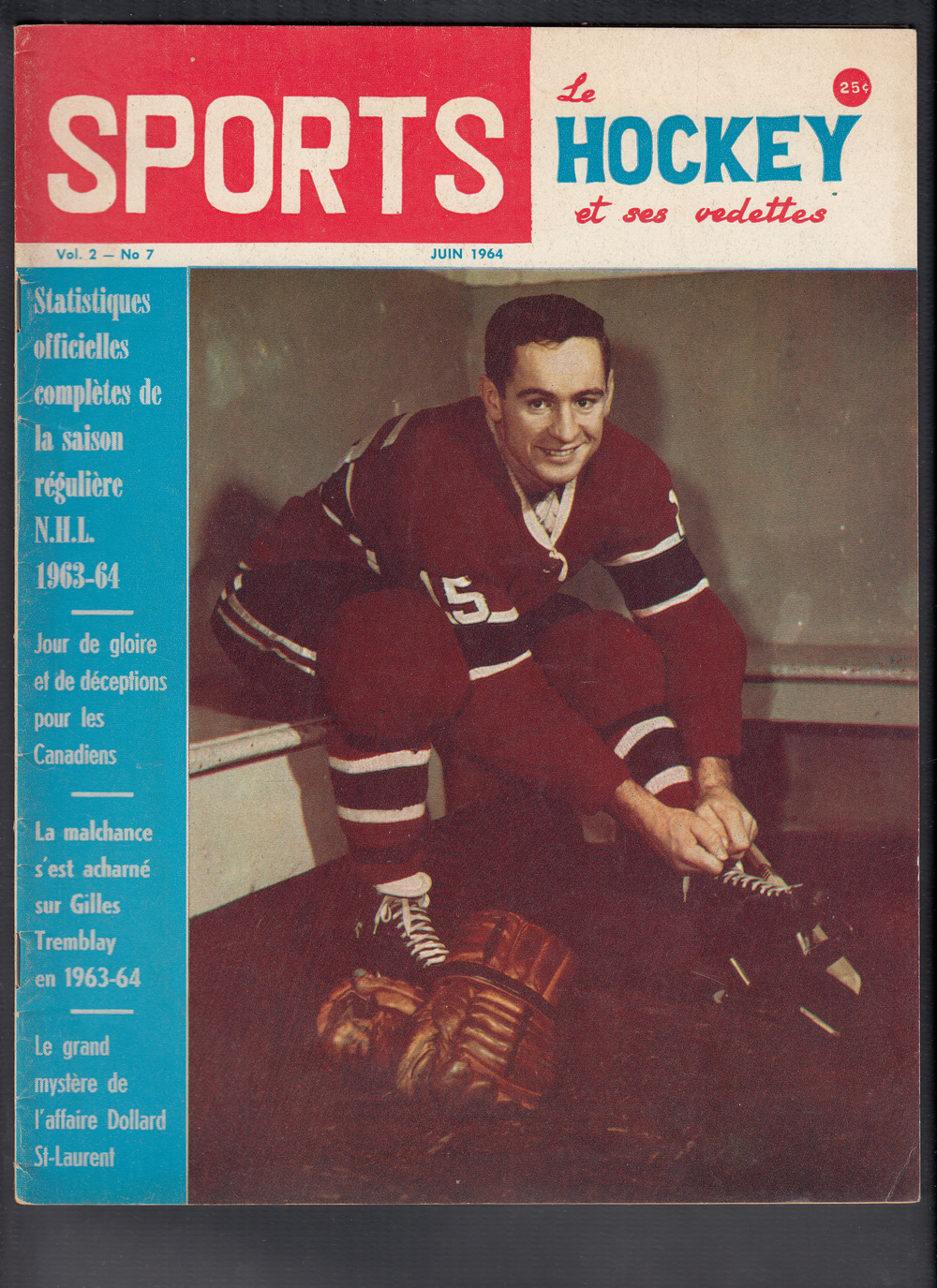 1964 SPORTS HOCKEY MAGAZINE B. ROUSSEAU COVER photo 1964 SPORTS HOCKEY MAGAZINE B. ROUSSEAU COVER photo