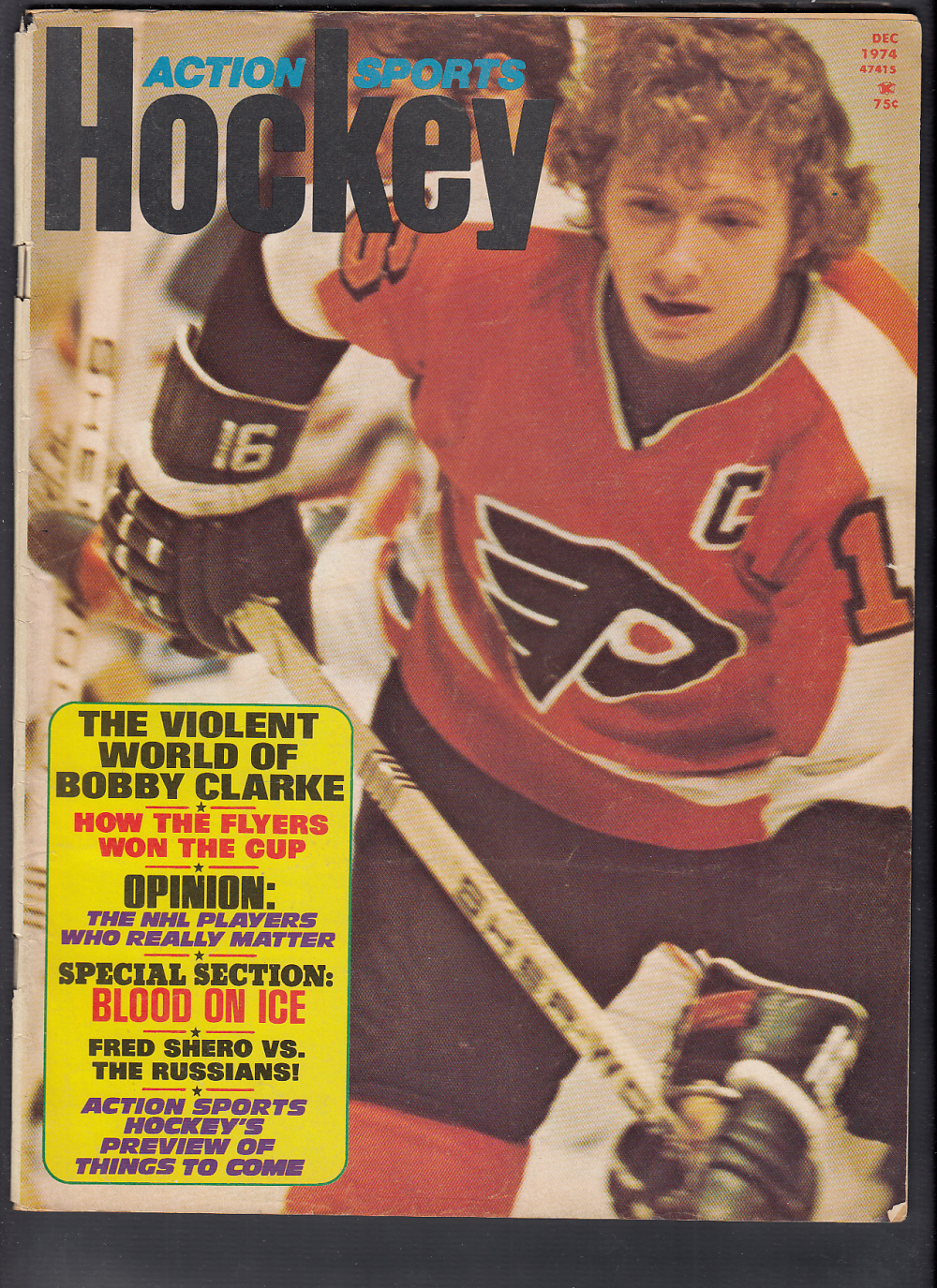 1974 HOCKEY ACTION SPORTS MAGAZINE B. CLARKE ON COVER photo 1974 HOCKEY ACTION SPORTS MAGAZINE B. CLARKE ON COVER photo