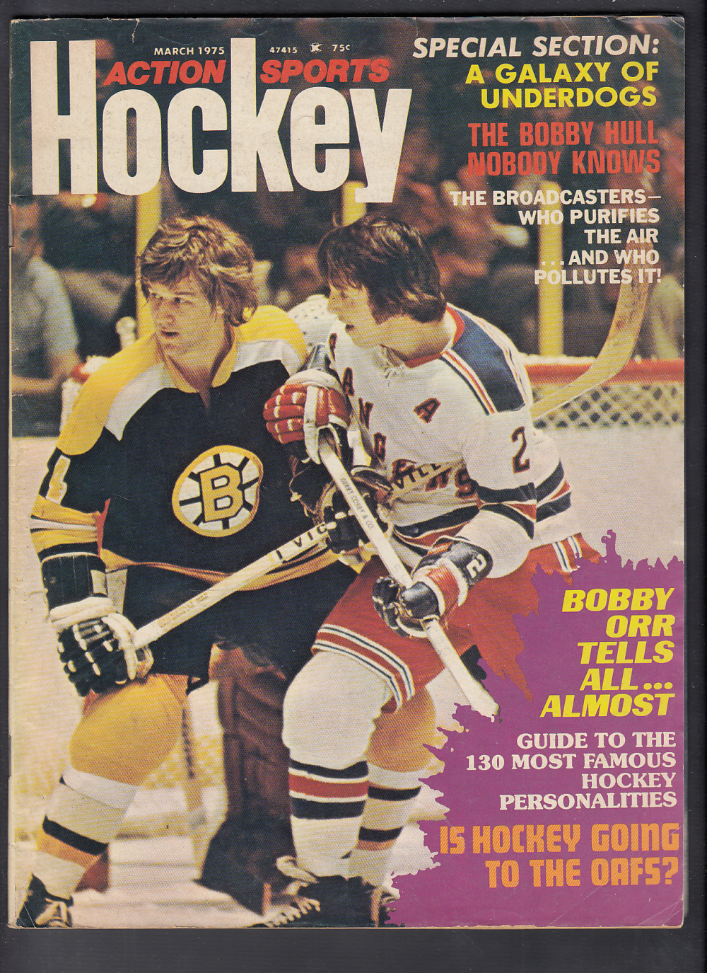 1975 HOCKEY ACTION SPORTS MAGAZINE B. ORR ON COVER photo 1975 HOCKEY ACTION SPORTS MAGAZINE B. ORR ON COVER photo