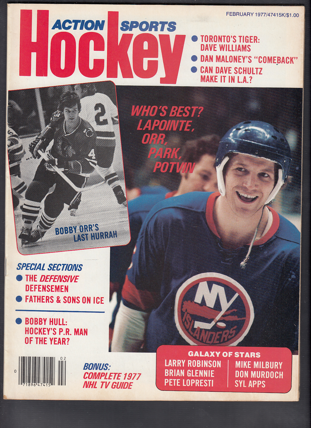 1977 HOCKEY ACTION SPORTS MAGAZINE B. ORR ON COVER photo 1977 HOCKEY ACTION SPORTS MAGAZINE B. ORR ON COVER photo