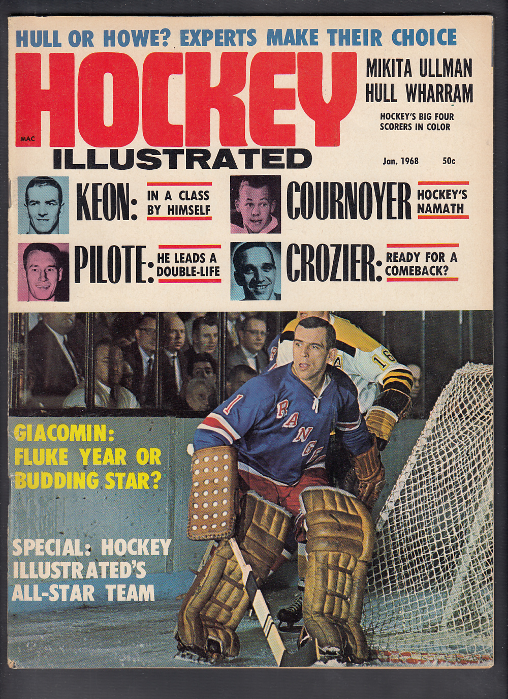 1968 HOCKEY ILLUSTRATED MAGAZINE E. GIACOMIN ON COVER photo 1968 HOCKEY ILLUSTRATED MAGAZINE E. GIACOMIN ON COVER photo