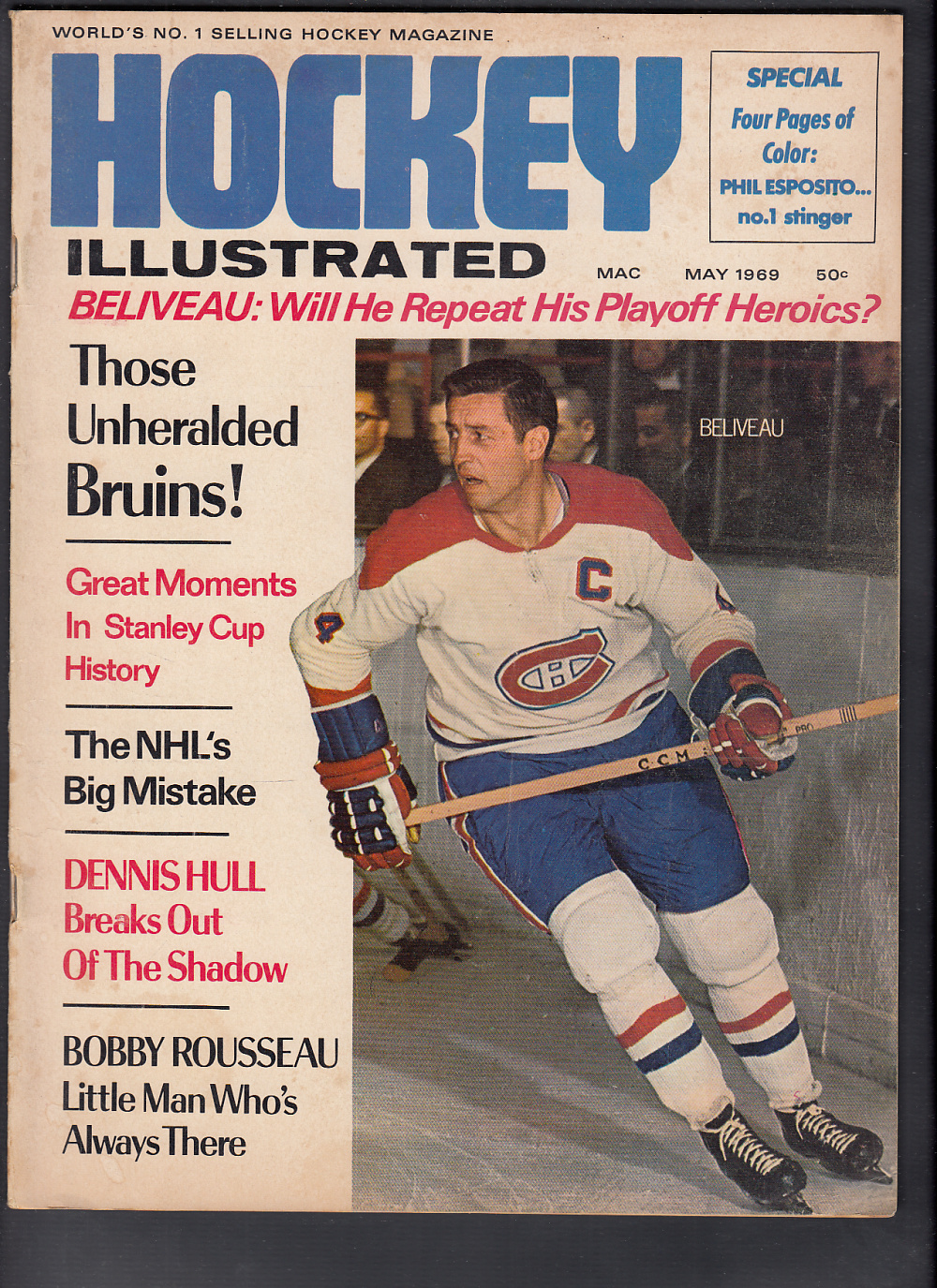 1969 HOCKEY ILLUSTRATED MAGAZINE J. BELIVEAU ON COVER photo 1969 HOCKEY ILLUSTRATED MAGAZINE J. BELIVEAU ON COVER photo