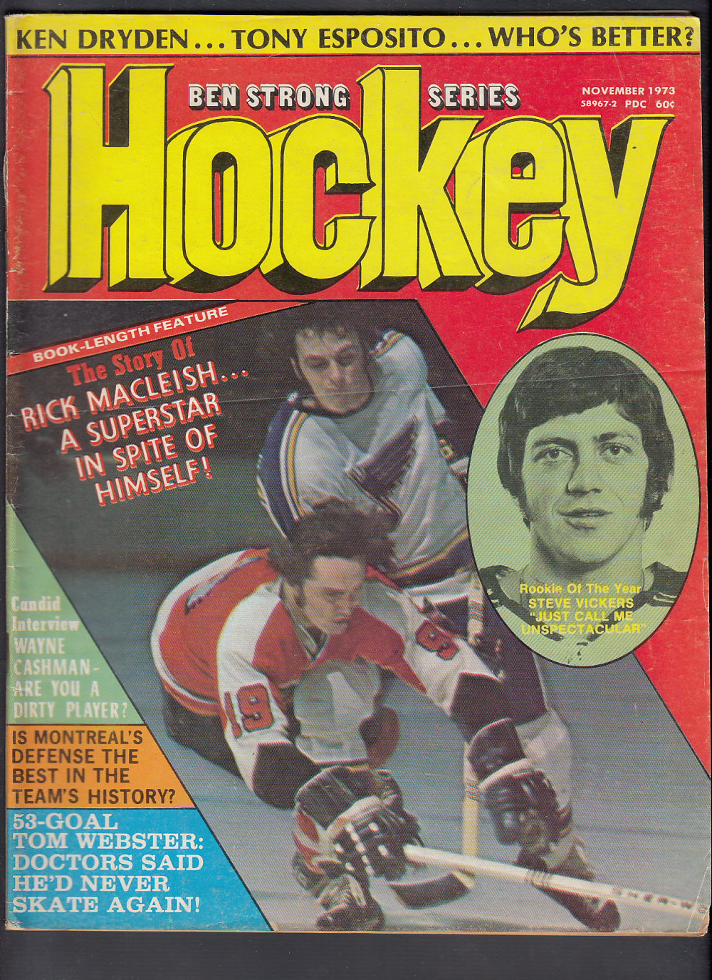 1973 BEN STRONG HOCKEY MAGAZINE S. VICKERS ON COVER photo 1973 BEN STRONG HOCKEY MAGAZINE S. VICKERS ON COVER photo