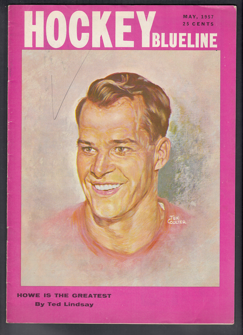 1957 BLUELINE HOCKEY MAGAZINE G. HOWE ON COVER photo 1957 BLUELINE HOCKEY MAGAZINE G. HOWE ON COVER photo