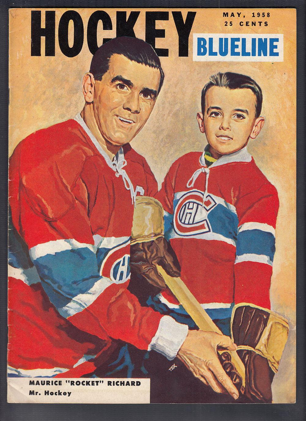 1958 BLUELINE HOCKEY MAGAZINE M. RICHARD ON COVER photo 1958 BLUELINE HOCKEY MAGAZINE M. RICHARD ON COVER photo