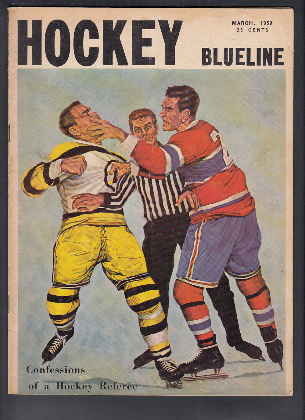 1959 BLUELINE HOCKEY MAGAZINE D. HARVEY ON COVER photo 1959 BLUELINE HOCKEY MAGAZINE D. HARVEY ON COVER photo