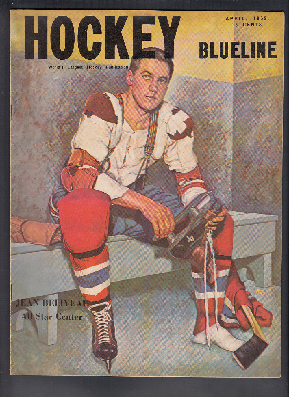 1959 BLUELINE HOCKEY MAGAZINE J. BELIVEAU ON COVER photo 1959 BLUELINE HOCKEY MAGAZINE J. BELIVEAU ON COVER photo