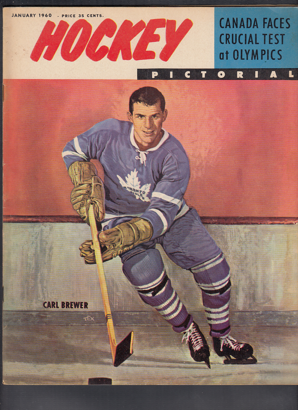 1960 HOCKEY PICTORIAL MAGAZINE C. BREWER ON COVER photo 1960 HOCKEY PICTORIAL MAGAZINE C. BREWER ON COVER photo