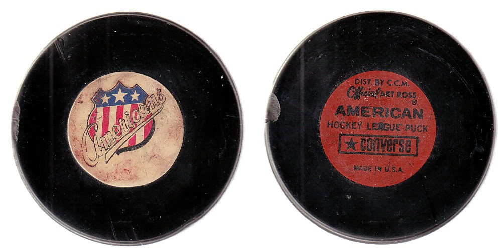 1969-77 CONVERSE AHL ROCHESTER AMERICANS GAME PUCK photo 1969-77 CONVERSE AHL ROCHESTER AMERICANS GAME PUCK photo