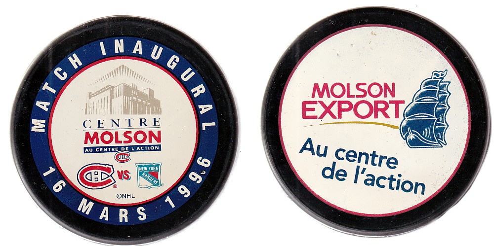 1996 MONTREAL CANADIENS INAUGURAL GAME PUCK photo 1996 MONTREAL CANADIENS INAUGURAL GAME PUCK photo