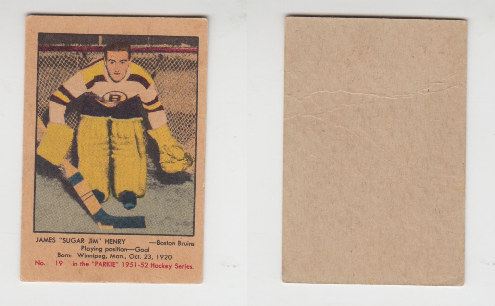1951-52 PARKHURST HOCKEY CARD #19 J. HENRY photo 1951-52 PARKHURST HOCKEY CARD #19 J. HENRY photo