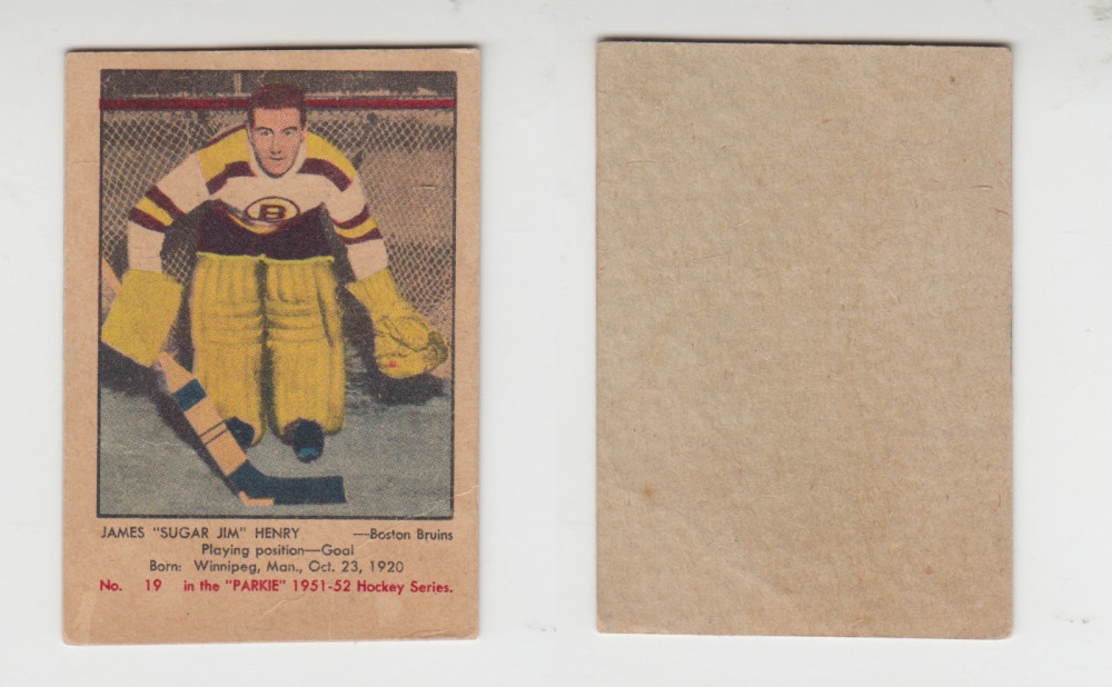 1951-52 PARKHURST HOCKEY CARD #19 J. HENRY photo 1951-52 PARKHURST HOCKEY CARD #19 J. HENRY photo