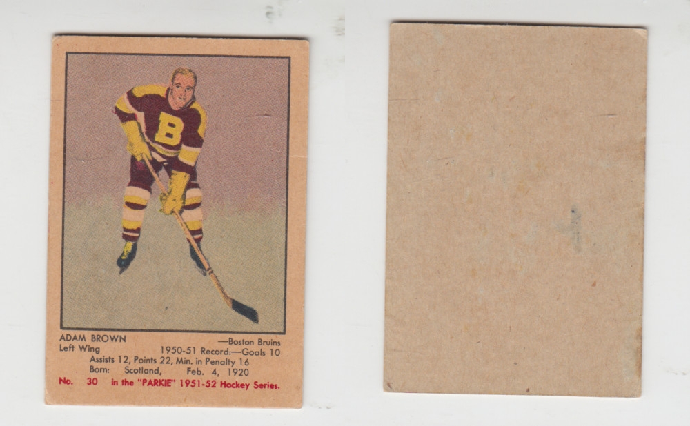 1951-52 PARKHURST HOCKEY CARD #30 A. BROWN photo 1951-52 PARKHURST HOCKEY CARD #30 A. BROWN photo