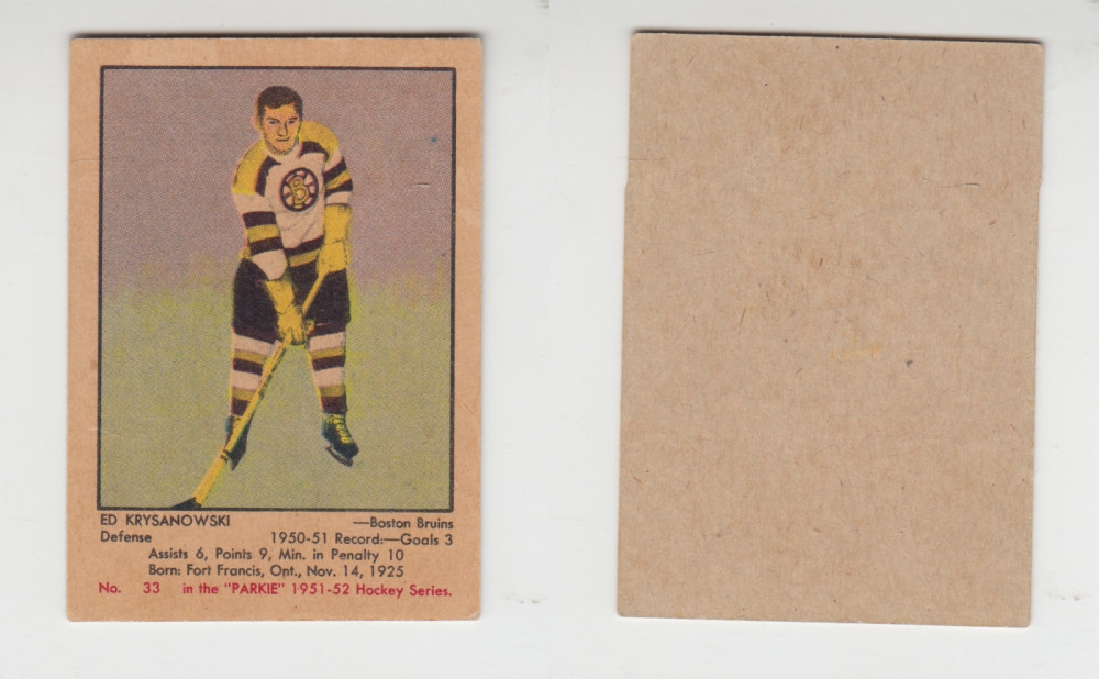 1951-52 PARKHURST HOCKEY CARD #33 E. KRYSANOWSKI photo 1951-52 PARKHURST HOCKEY CARD #33 E. KRYSANOWSKI photo