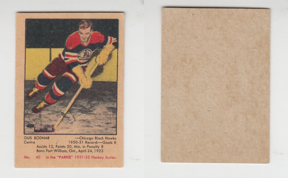 1951-52 PARKHURST HOCKEY CARD #40 G. BODNAR photo 1951-52 PARKHURST HOCKEY CARD #40 G. BODNAR photo