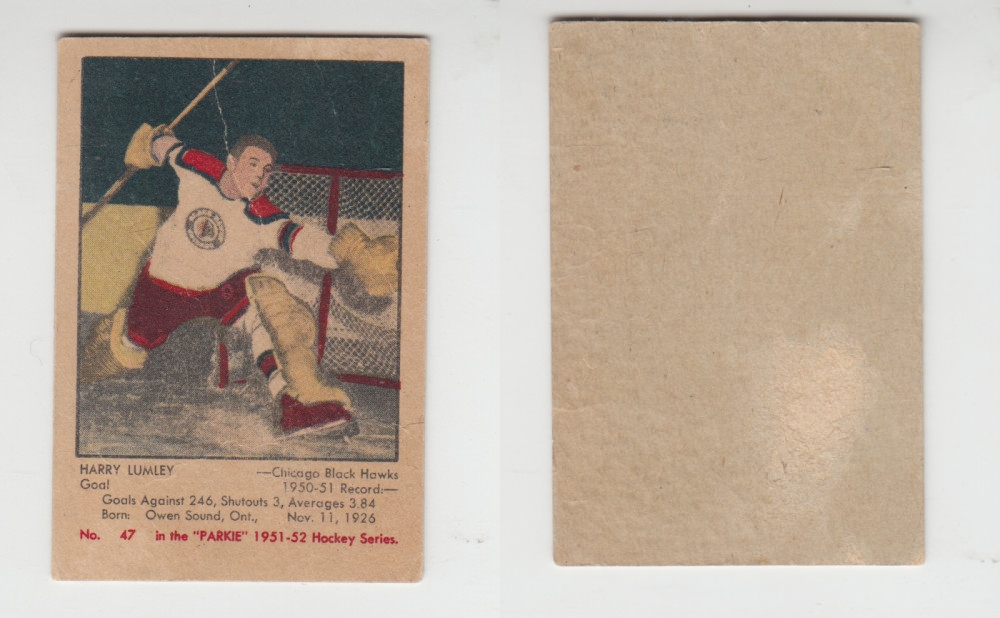 1951-52 PARKHURST HOCKEY CARD #47 H. LUMLEY photo 1951-52 PARKHURST HOCKEY CARD #47 H. LUMLEY photo