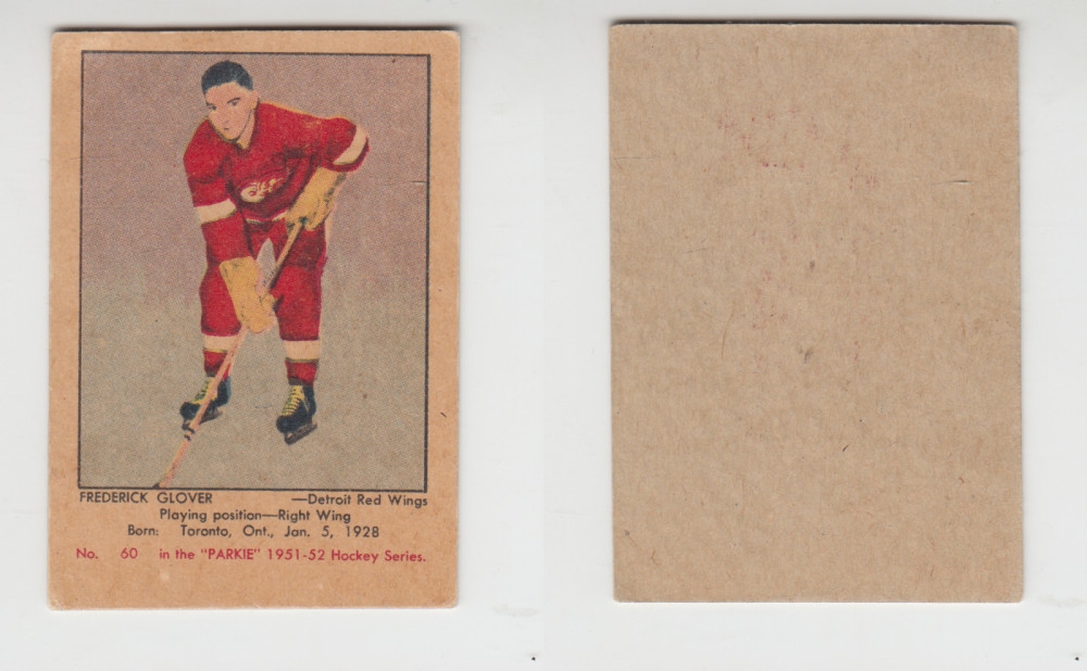 1951-52 PARKHURST HOCKEY CARD #60 F. GLOVER photo 1951-52 PARKHURST HOCKEY CARD #60 F. GLOVER photo