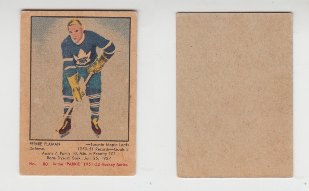 1951-52 PARKHURST HOCKEY CARD #80 F. FLAMAN photo 1951-52 PARKHURST HOCKEY CARD #80 F. FLAMAN photo
