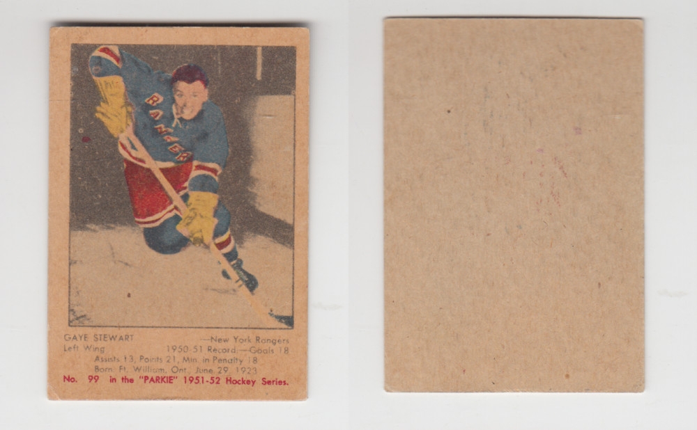1951-52 PARKHURST HOCKEY CARD #99 G. STEWART photo 1951-52 PARKHURST HOCKEY CARD #99 G. STEWART photo