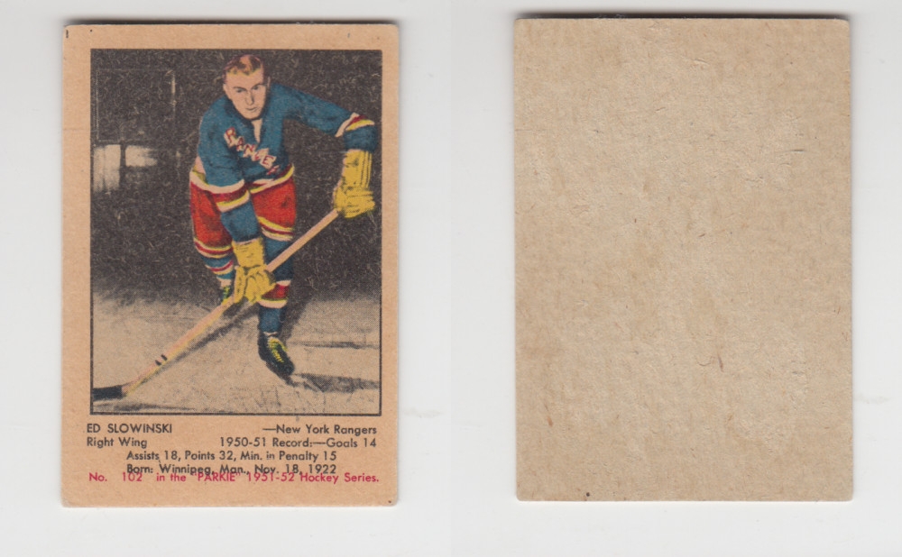 1951-52 PARKHURST HOCKEY CARD #102 E. SLOWINSKI photo 1951-52 PARKHURST HOCKEY CARD #102 E. SLOWINSKI photo