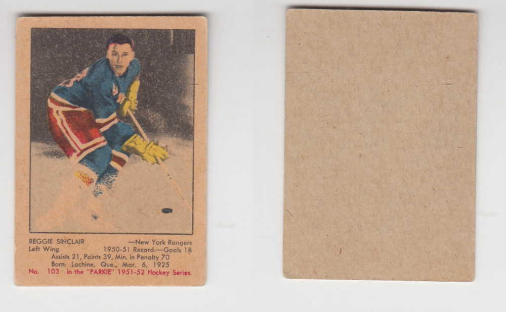1951-52 PARKHURST HOCKEY CARD #103 R. SINCLAIR photo 1951-52 PARKHURST HOCKEY CARD #103 R. SINCLAIR photo