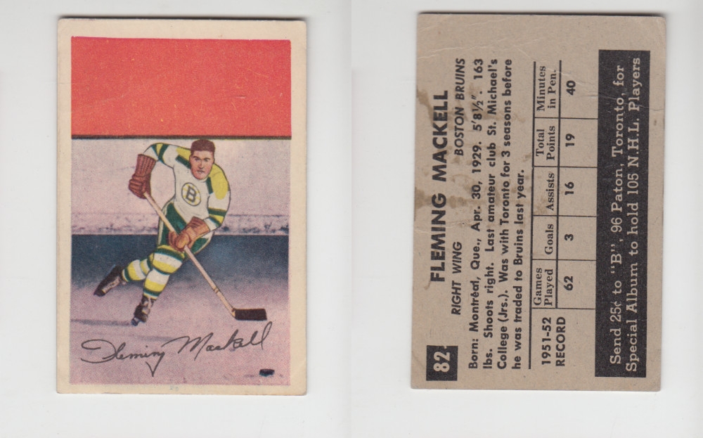 1952-53 PARKHURST HOCKEY CARD #82 F. MACKELL photo 1952-53 PARKHURST HOCKEY CARD #82 F. MACKELL photo