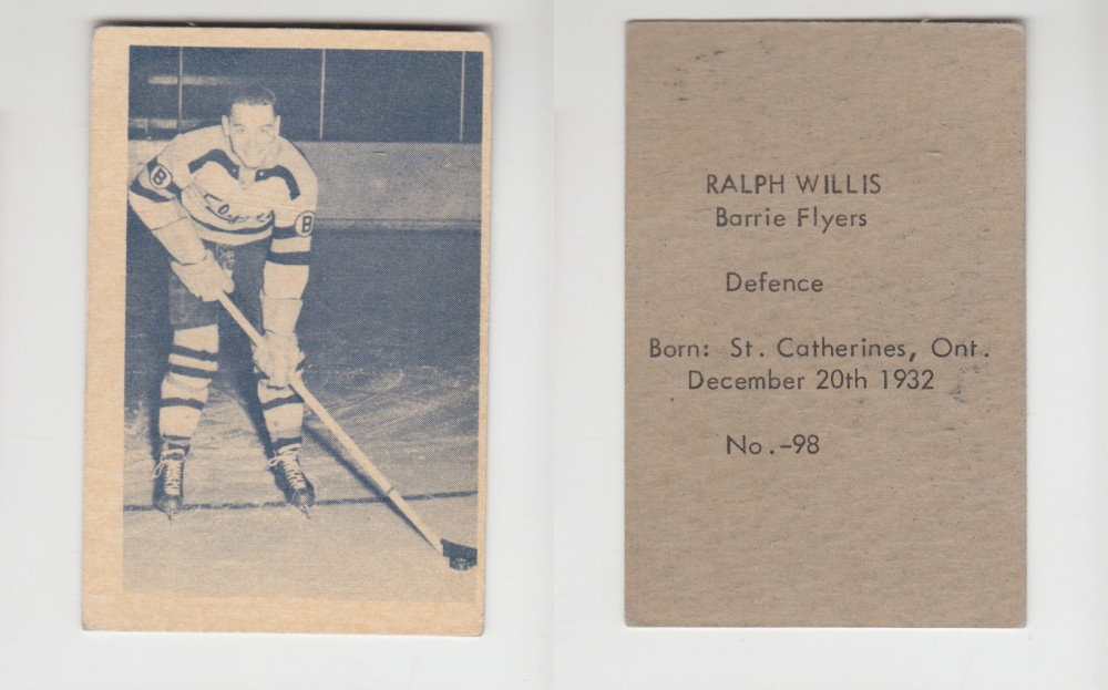 1952-53 OHL ANONYMOUS HOCKEY CARD #98 R. WILLIS photo 1952-53 OHL ANONYMOUS HOCKEY CARD #98 R. WILLIS photo