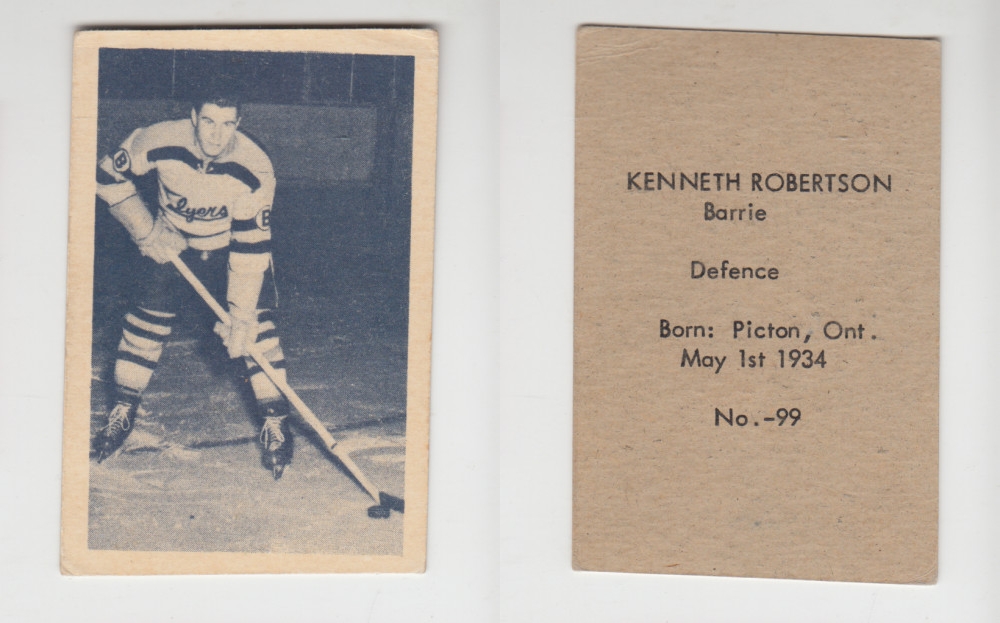 1952-53 OHL ANONYMOUS HOCKEY CARD #99 K. ROBERTSON photo 1952-53 OHL ANONYMOUS HOCKEY CARD #99 K. ROBERTSON photo