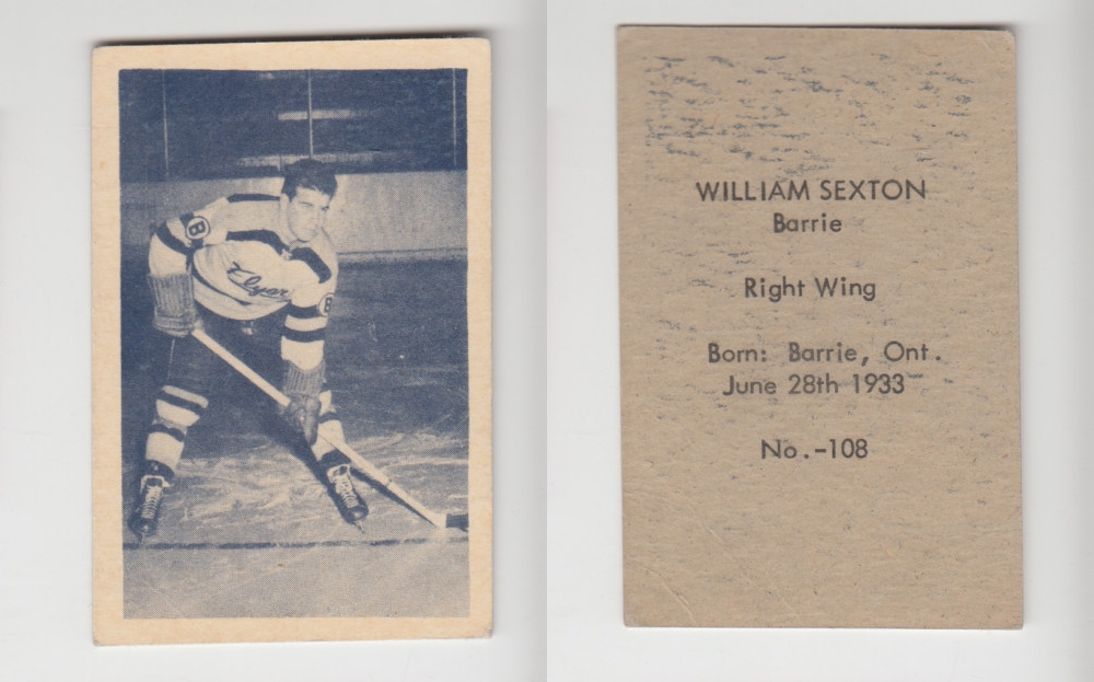 1952-53 OHL ANONYMOUS HOCKEY CARD #108 W. SEXTON photo 1952-53 OHL ANONYMOUS HOCKEY CARD #108 W. SEXTON photo