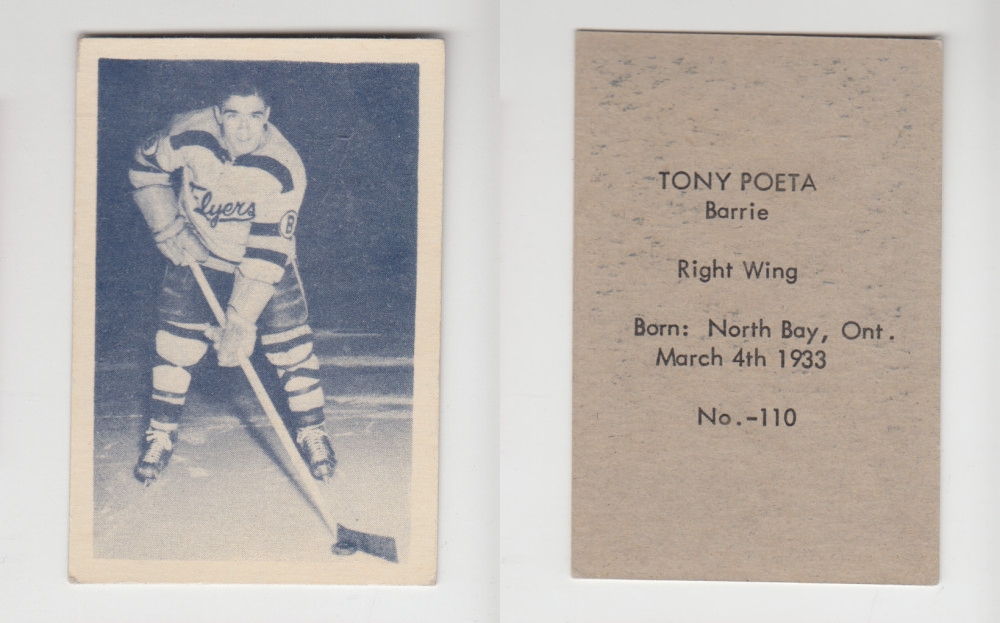 1952-53 OHL ANONYMOUS HOCKEY CARD #110 T. POETA photo 1952-53 OHL ANONYMOUS HOCKEY CARD #110 T. POETA photo