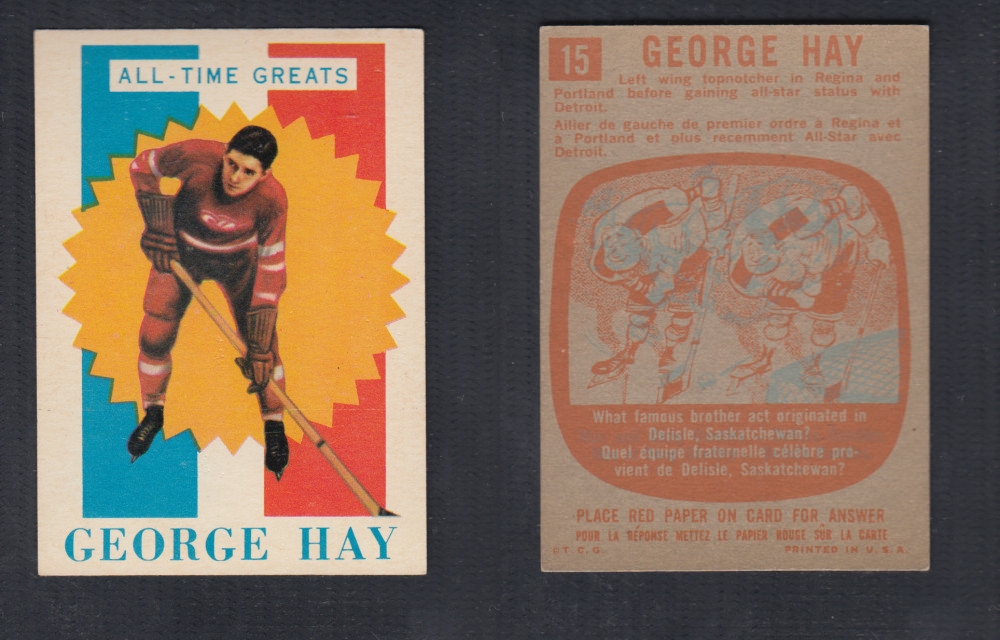 1960-61 TOPPS HOCKEY CARD #15 G. HAY photo