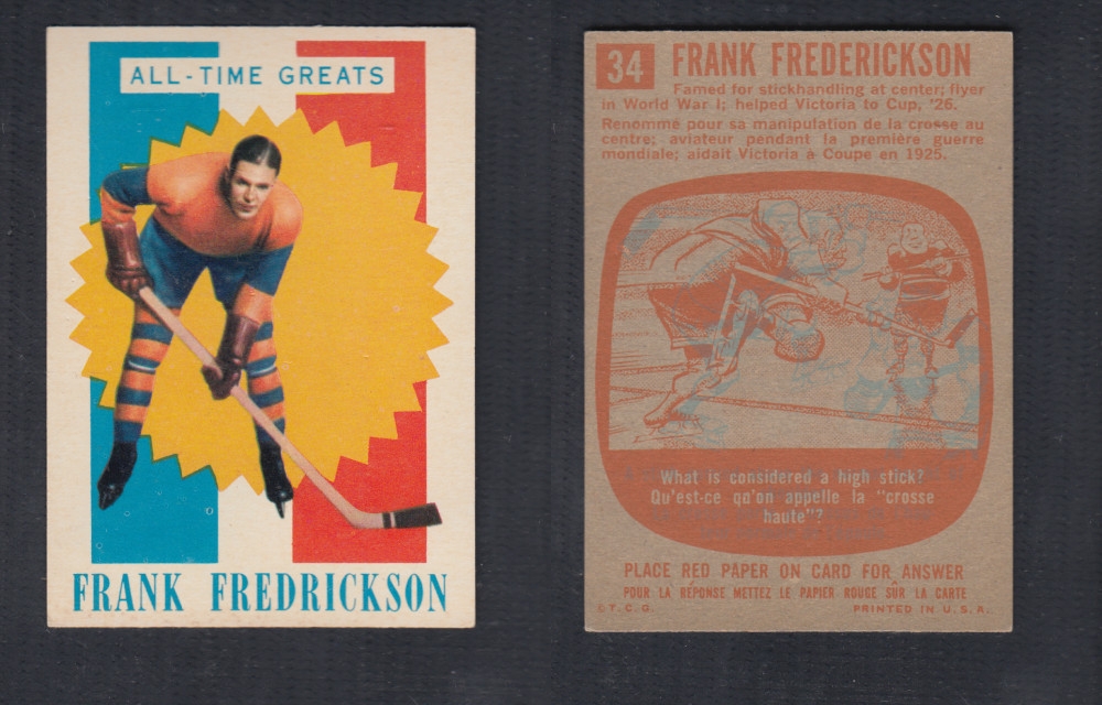 1960-61 TOPPS HOCKEY CARD #34 F. FREDERICKSON photo 1960-61 TOPPS HOCKEY CARD #34 F. FREDERICKSON photo