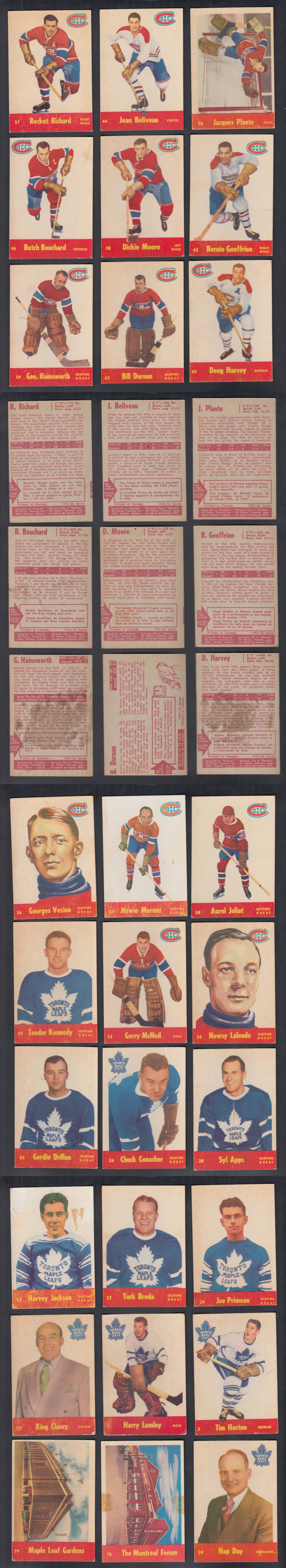 1955-56 PARKHURST HOCKEY CARD NEAR SET 78/79 photo 1955-56 PARKHURST HOCKEY CARD NEAR SET 78/79 photo