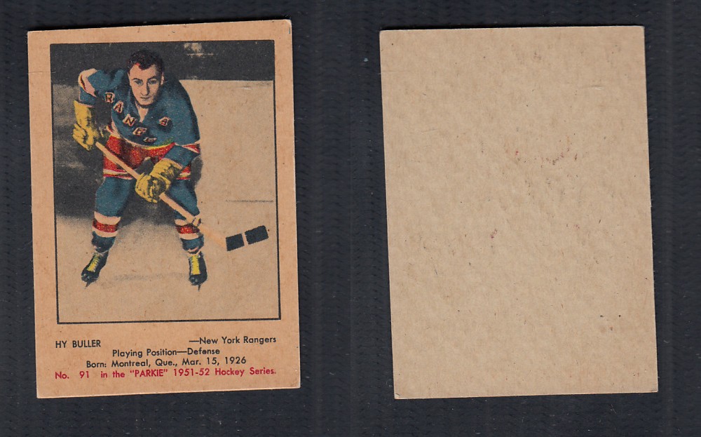 1951-52 PARKHURST HOCKEY CARD #91 H. BULLER photo 1951-52 PARKHURST HOCKEY CARD #91 H. BULLER photo