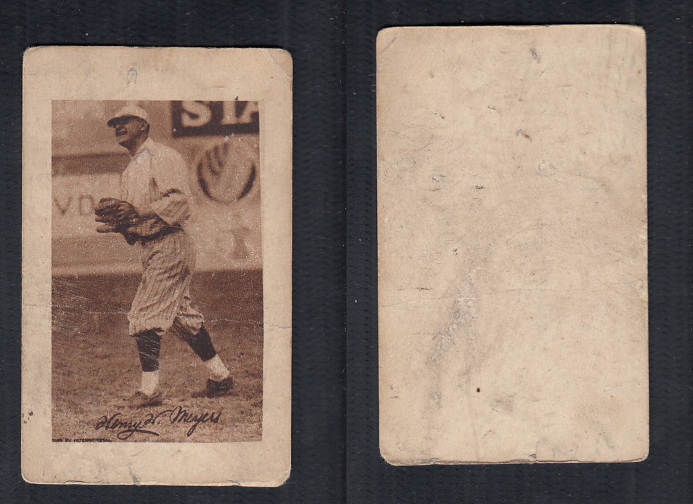 1923 V100 WILLARD'S CHOCOLATE BASEBALL CARD H.W. MEYERS photo 1923 V100 WILLARD'S CHOCOLATE BASEBALL CARD H.W. MEYERS photo