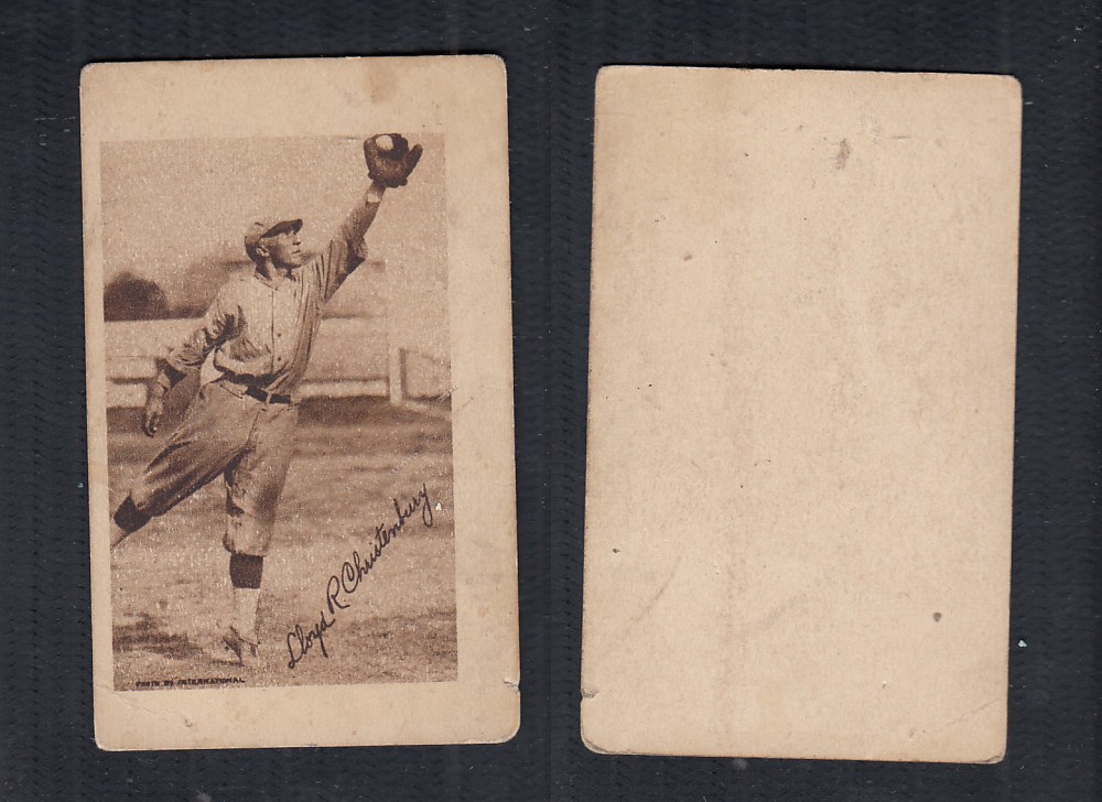 1923 V100 WILLARD'S CHOCOLATE BASEBALL CARD L.R. CHRISTENBERRY photo 1923 V100 WILLARD'S CHOCOLATE BASEBALL CARD L.R. CHRISTENBERRY photo