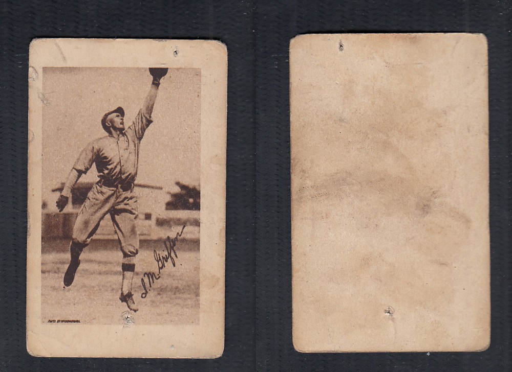 1923 V100 WILLARD'S CHOCOLATE BASEBALL CARD L.M. GRIFFIN photo 1923 V100 WILLARD'S CHOCOLATE BASEBALL CARD L.M. GRIFFIN photo