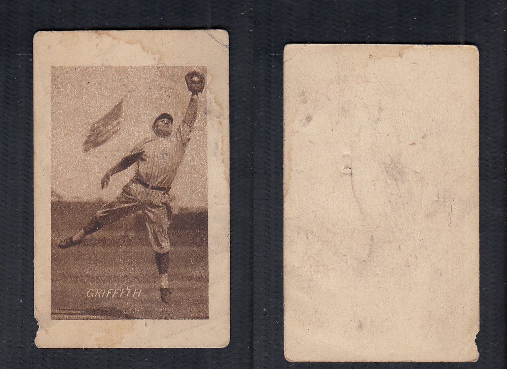 1923 V100 WILLARD'S CHOCOLATE BASEBALL CARD GRIFFITH photo 1923 V100 WILLARD'S CHOCOLATE BASEBALL CARD GRIFFITH photo