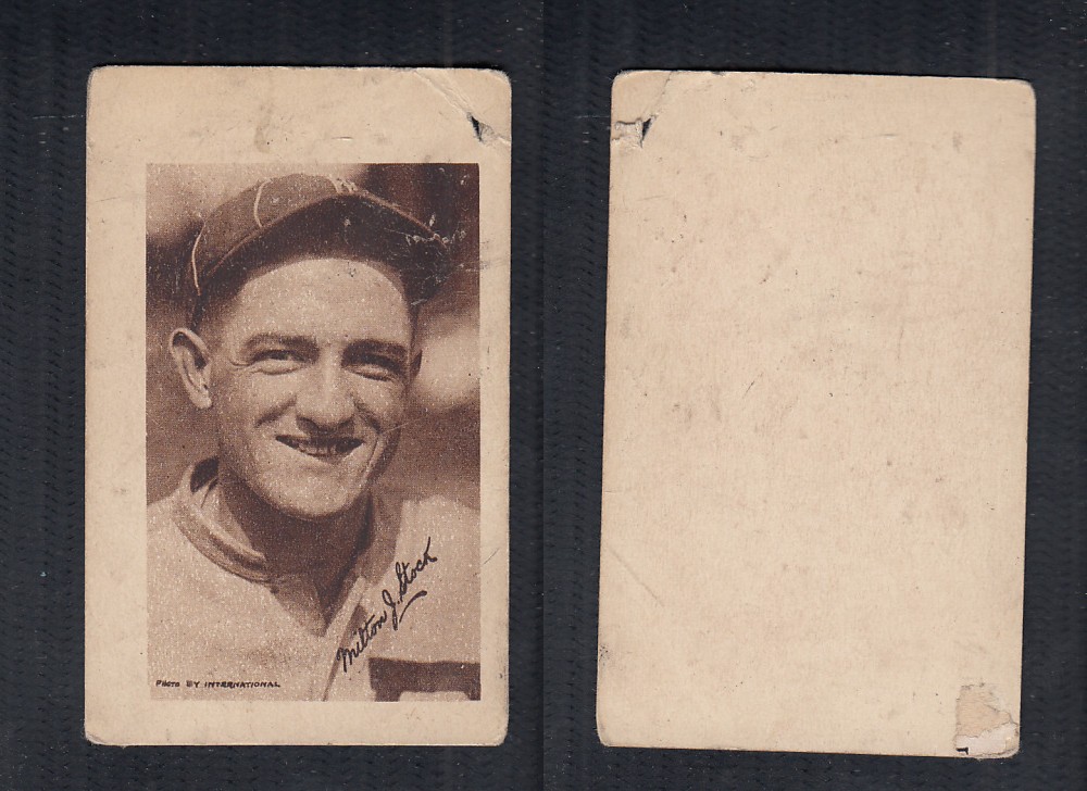1923 V100 WILLARD'S CHOCOLATE BASEBALL CARD M. J. STOCK photo 1923 V100 WILLARD'S CHOCOLATE BASEBALL CARD M. J. STOCK photo