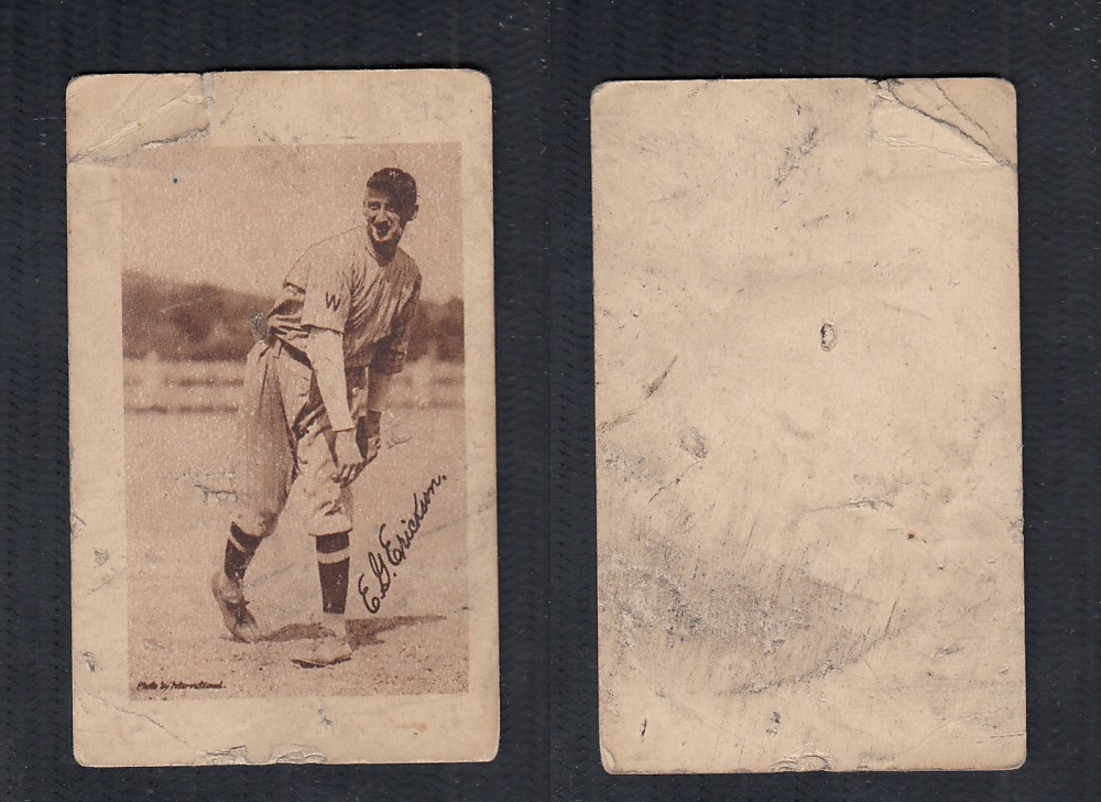 1923 V100 WILLARD'S CHOCOLATE BASEBALL CARD E.G. ERICKSON photo 1923 V100 WILLARD'S CHOCOLATE BASEBALL CARD E.G. ERICKSON photo