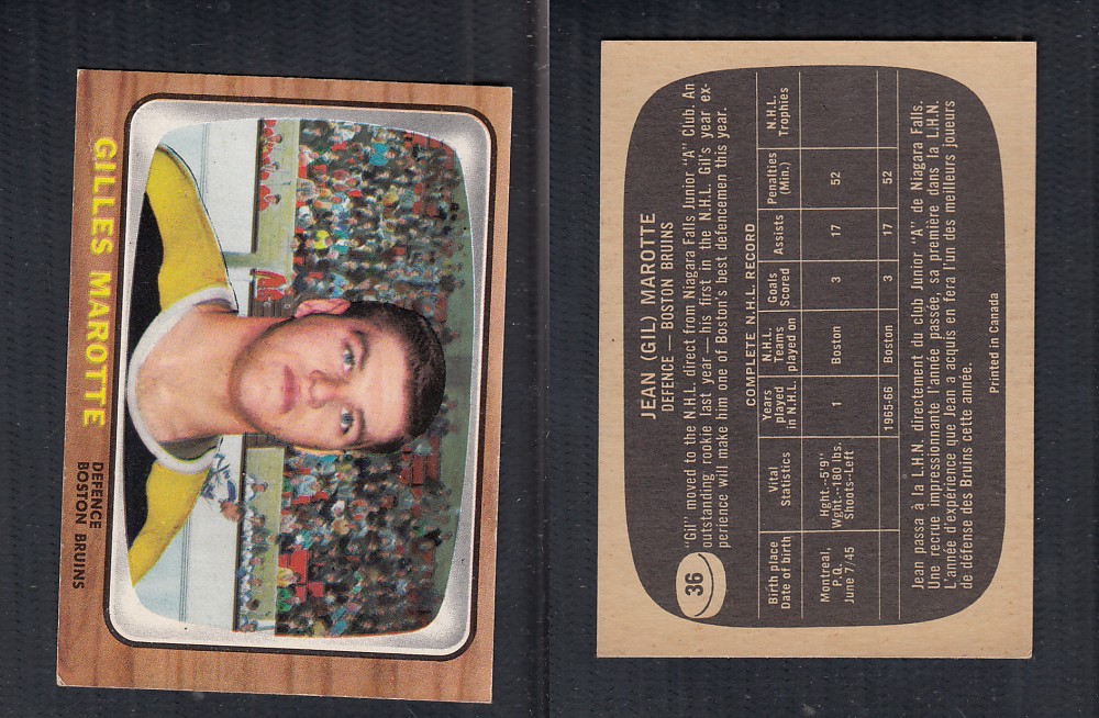 1966-67 TOPPS HOCKEY CARD #36 G. MAROTTE photo 1966-67 TOPPS HOCKEY CARD #36 G. MAROTTE photo
