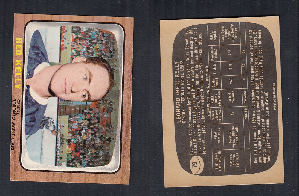 1966-67 TOPPS HOCKEY CARD #79 R. KELLY photo 1966-67 TOPPS HOCKEY CARD #79 R. KELLY photo