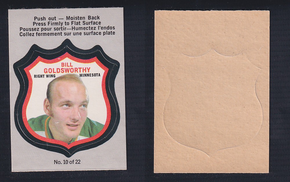 1972-73 O-PEE-CHEE PLAYER CREST #10 B. GOLDSWORTHY photo