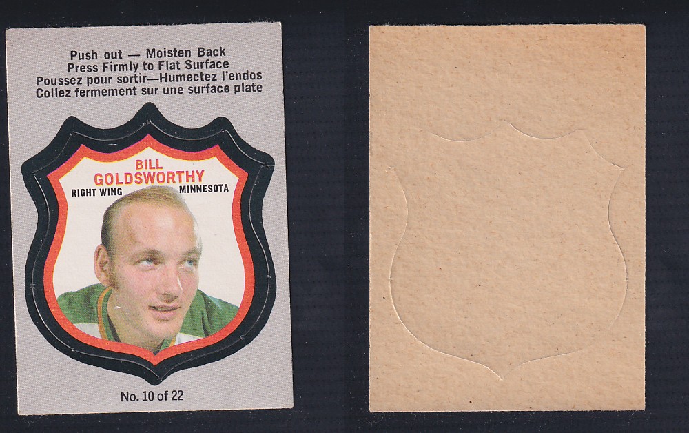 1972-73 O-PEE-CHEE PLAYER CREST #10 B. GOLDSWORTHY photo