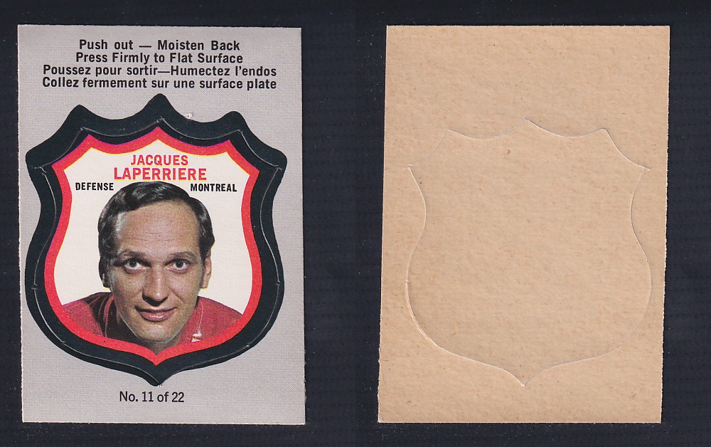 1972-73 O-PEE-CHEE PLAYER CREST #11 J. LAPERRIERE photo