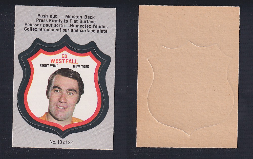 1972-73 O-PEE-CHEE PLAYER CREST #13 E. WESTFALL photo