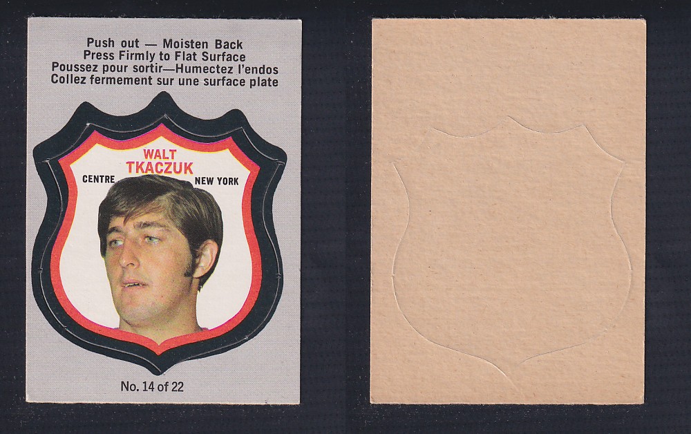 1972-73 O-PEE-CHEE PLAYER CREST #14 W. TKACZUK photo