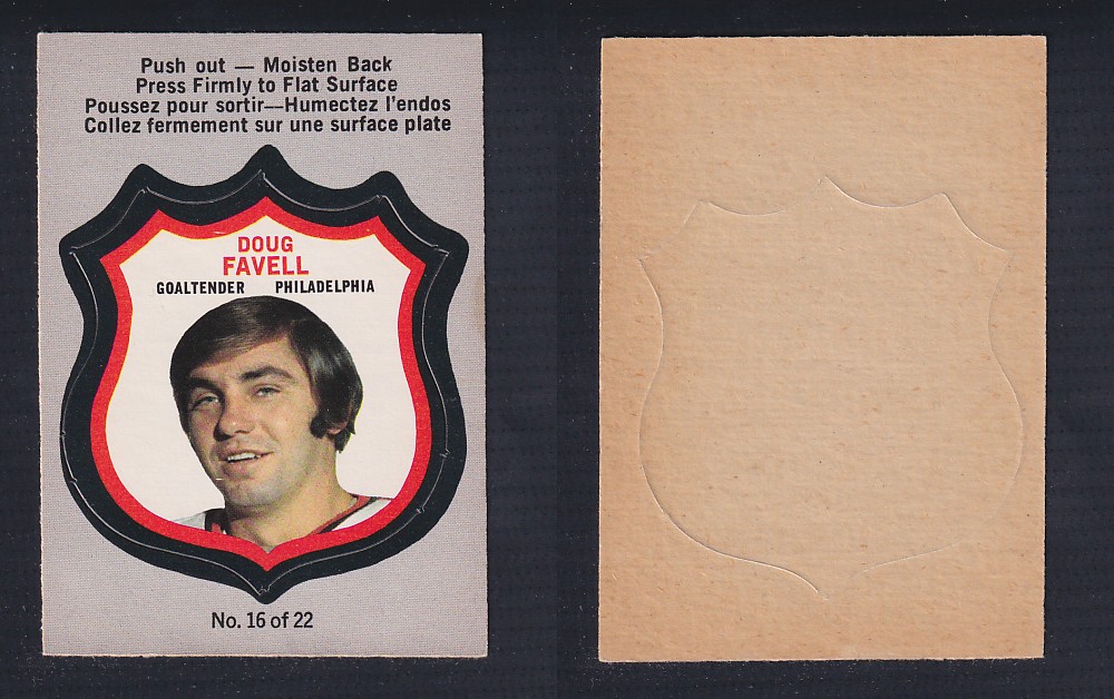 1972-73 O-PEE-CHEE PLAYER CREST #16 D. FAVELL photo