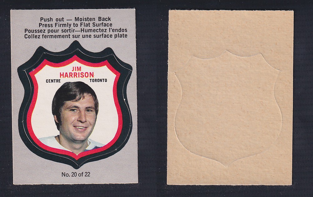 1972-73 O-PEE-CHEE PLAYER CREST #20 J. HARRISON photo