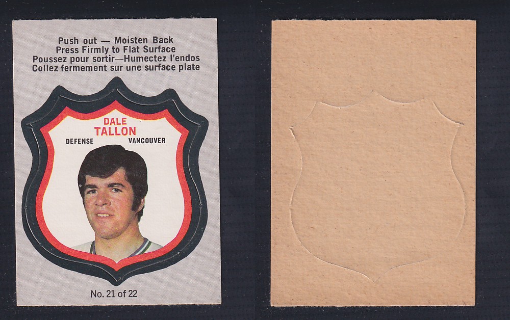 1972-73 O-PEE-CHEE PLAYER CREST #21 D. TALLON photo